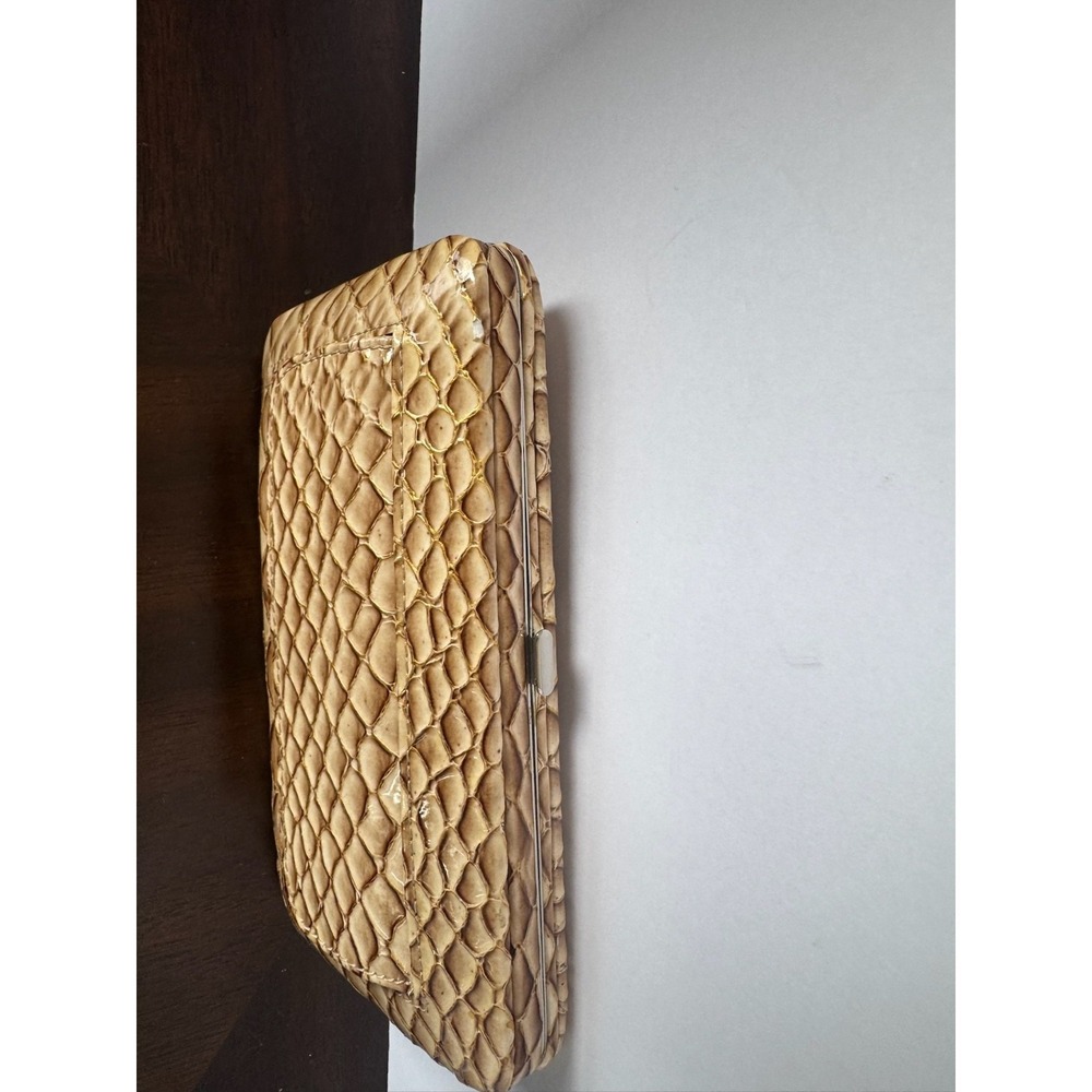 Crocodile Embossed Wallet Clutch Tan Beige Card Slots‎ Organizer - Picture 4 of 7